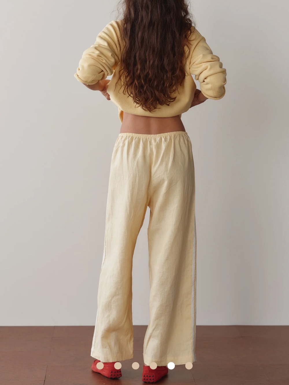 DONNI The Linen Crop Stripe Pant Butter - Picture 8 of 9